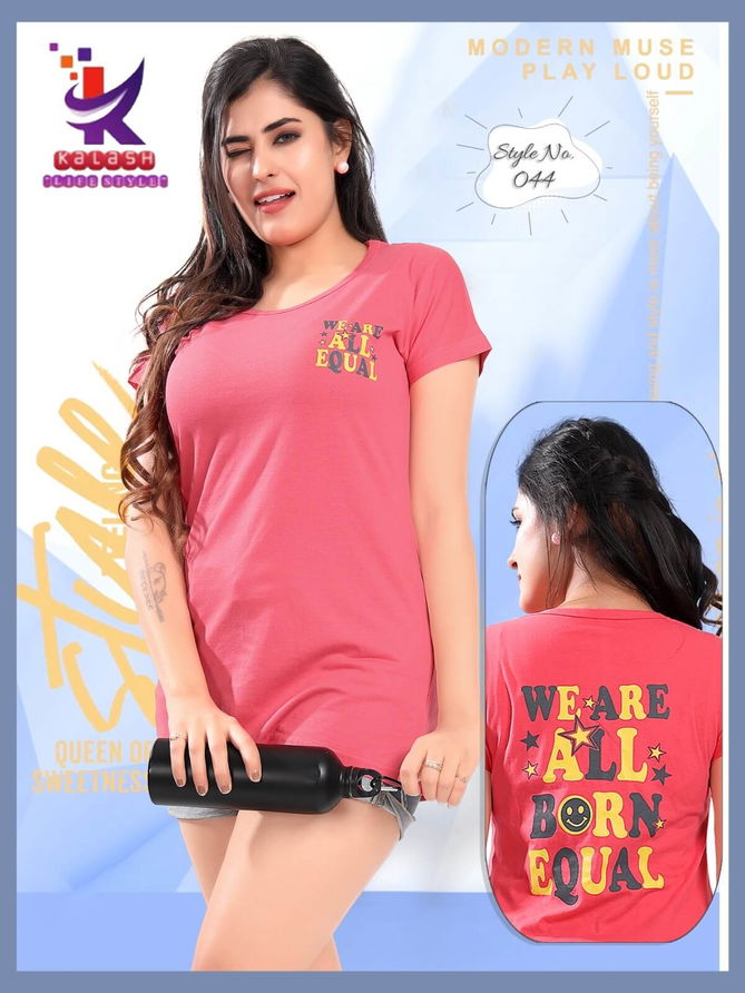 Kalash Zig Zag Regular Wear Night Suit Ladies Top Catalog